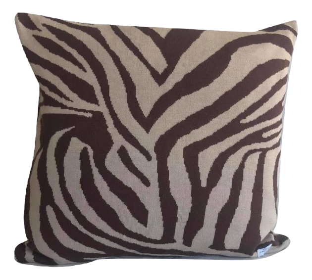 Capa de Almofada Zebra Marrom - Meu Cantinho de Tricô