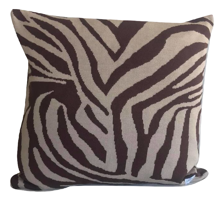 Capa de Almofada Zebra Marrom - Meu Cantinho de Tricô