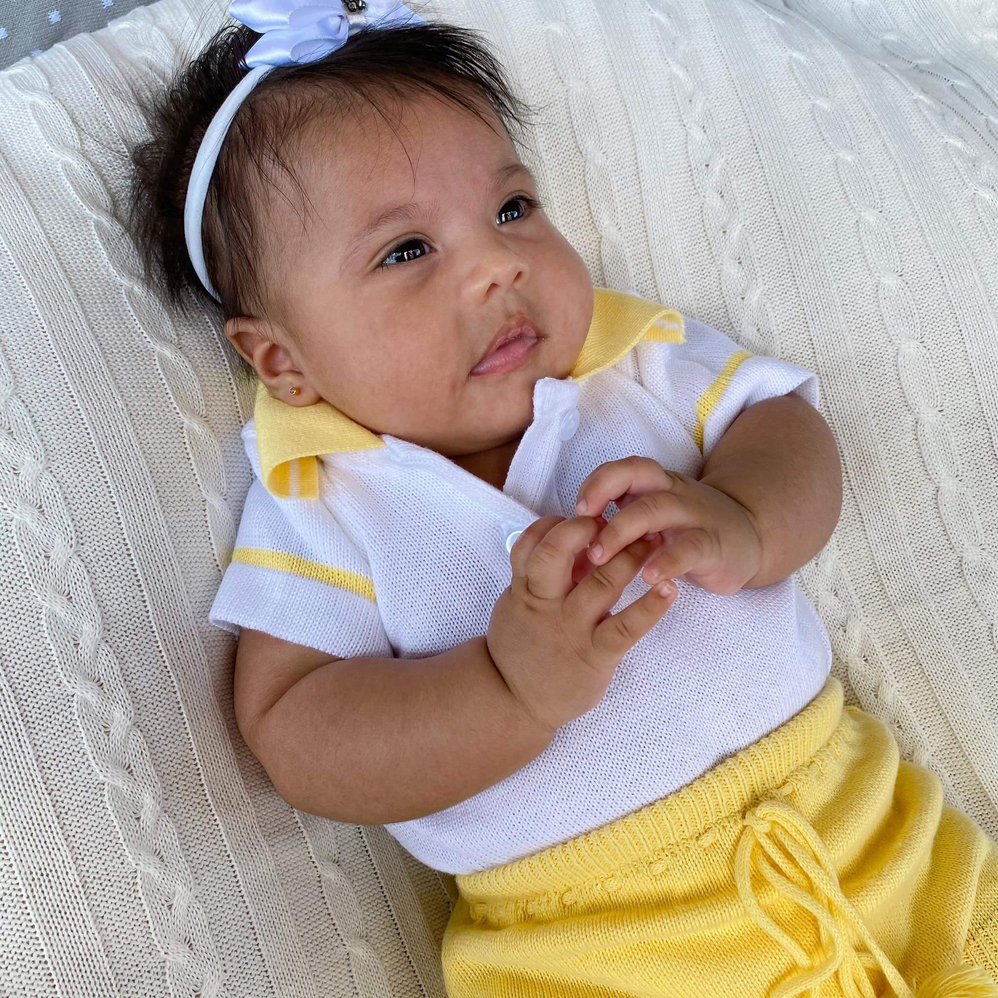 Body Gola Polo Amarelo - Meu Cantinho de Tricô