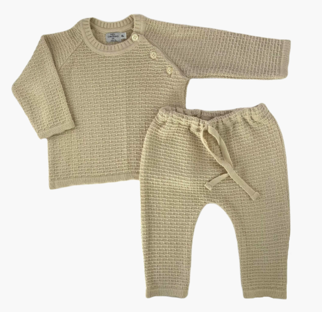 Conjunto Tricot Pipoca Casaco Raglan Geada - Meu Cantinho de Tricô
