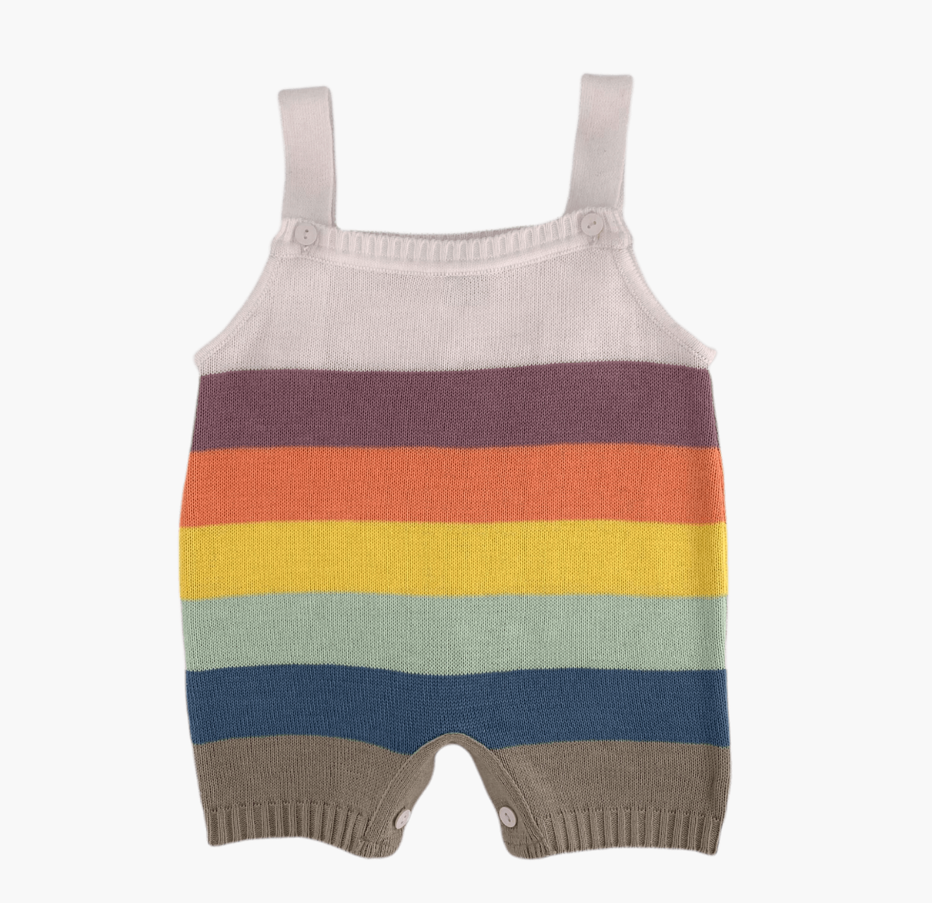 Jardineira Tricot Rainbow - Meu Cantinho de Tricô