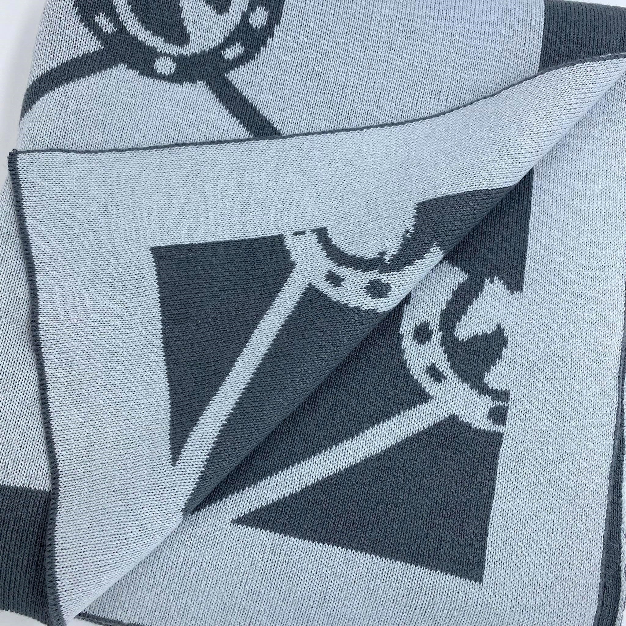 Manta Tricot Ferradura de Cavalo Cinza - Imagem 3
