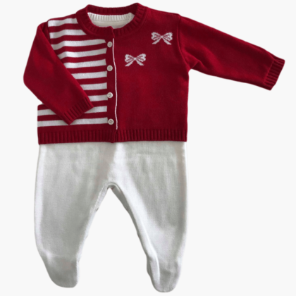Conjuntinho Tricot Lacinho Body Off - Meu Cantinho de Tricô