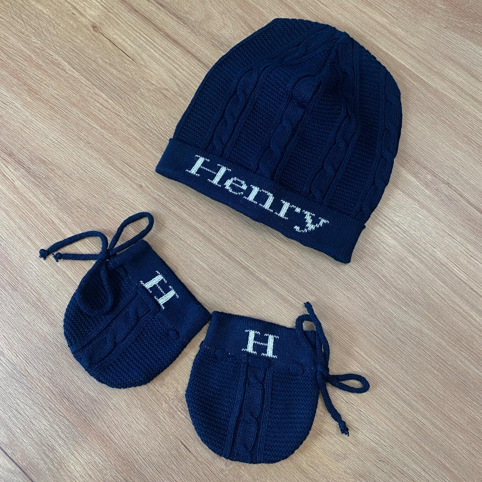 Kit Gorro e Luvas RN Personalizado com Nome