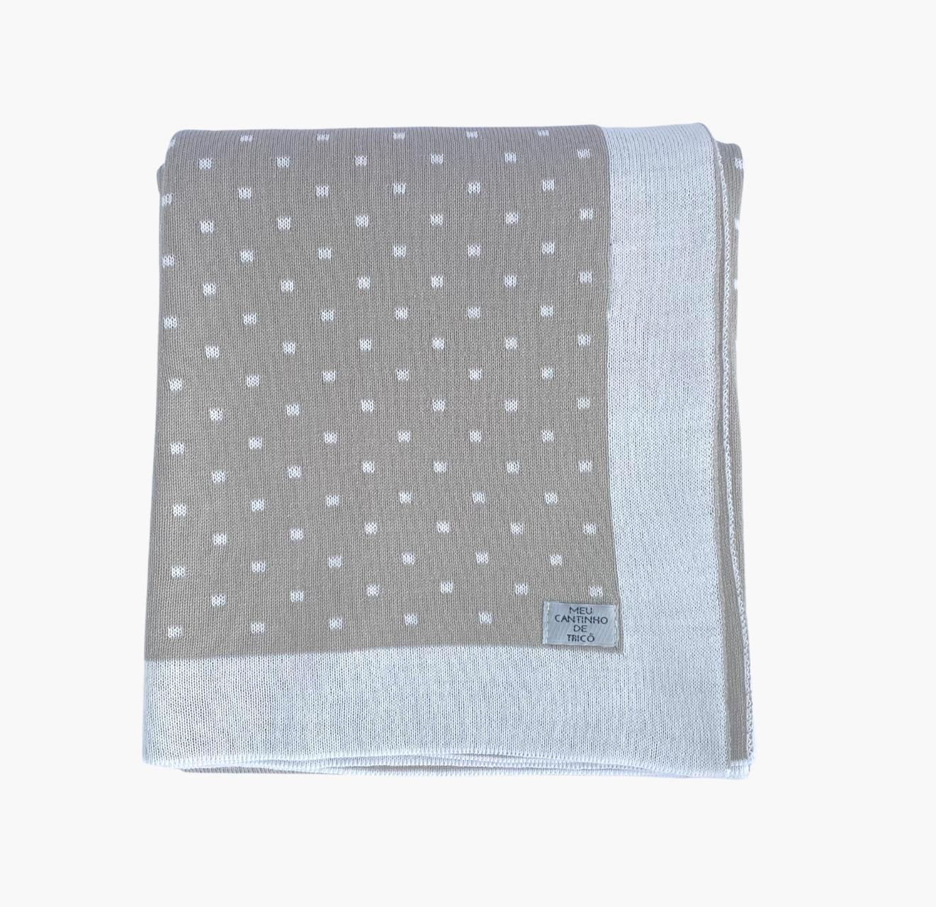 Manta Tricot Poá Cinza Vezzali - Meu Cantinho de Tricô