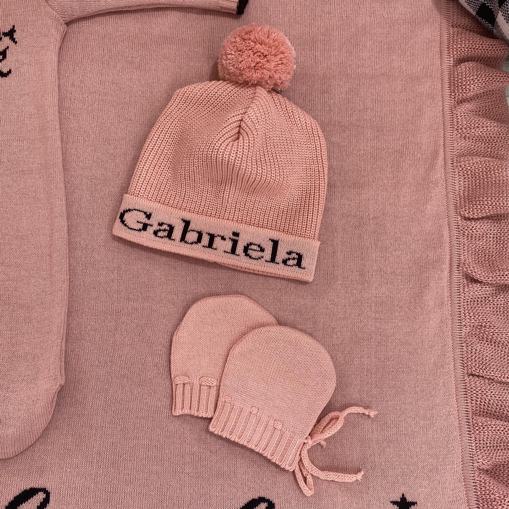 Kit Gorro Pompom e Luvas RN Personalizado com Nome - Imagem 6