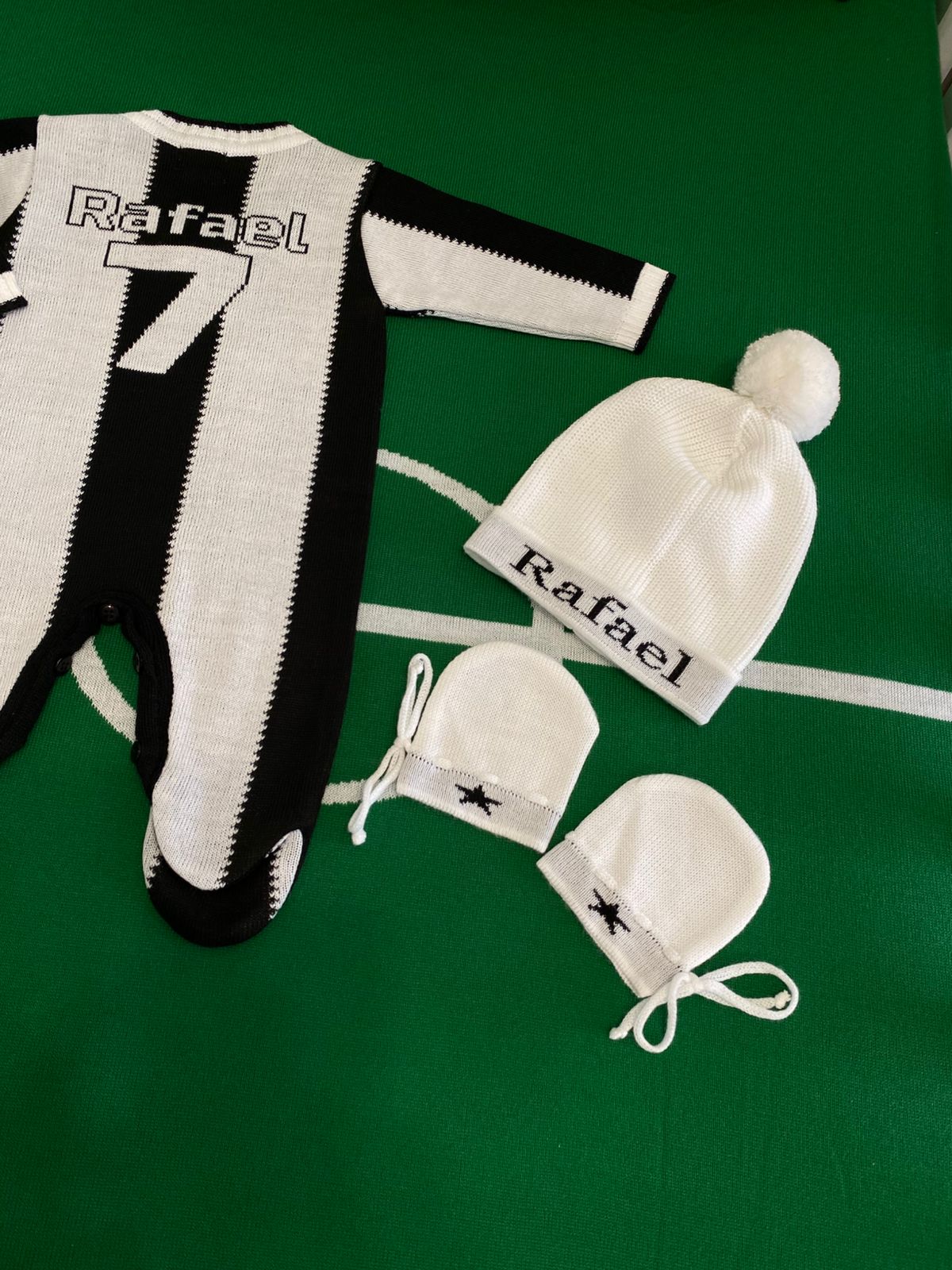 Kit Gorro Pompom e Luvas RN Personalizado com Nome - Imagem 2