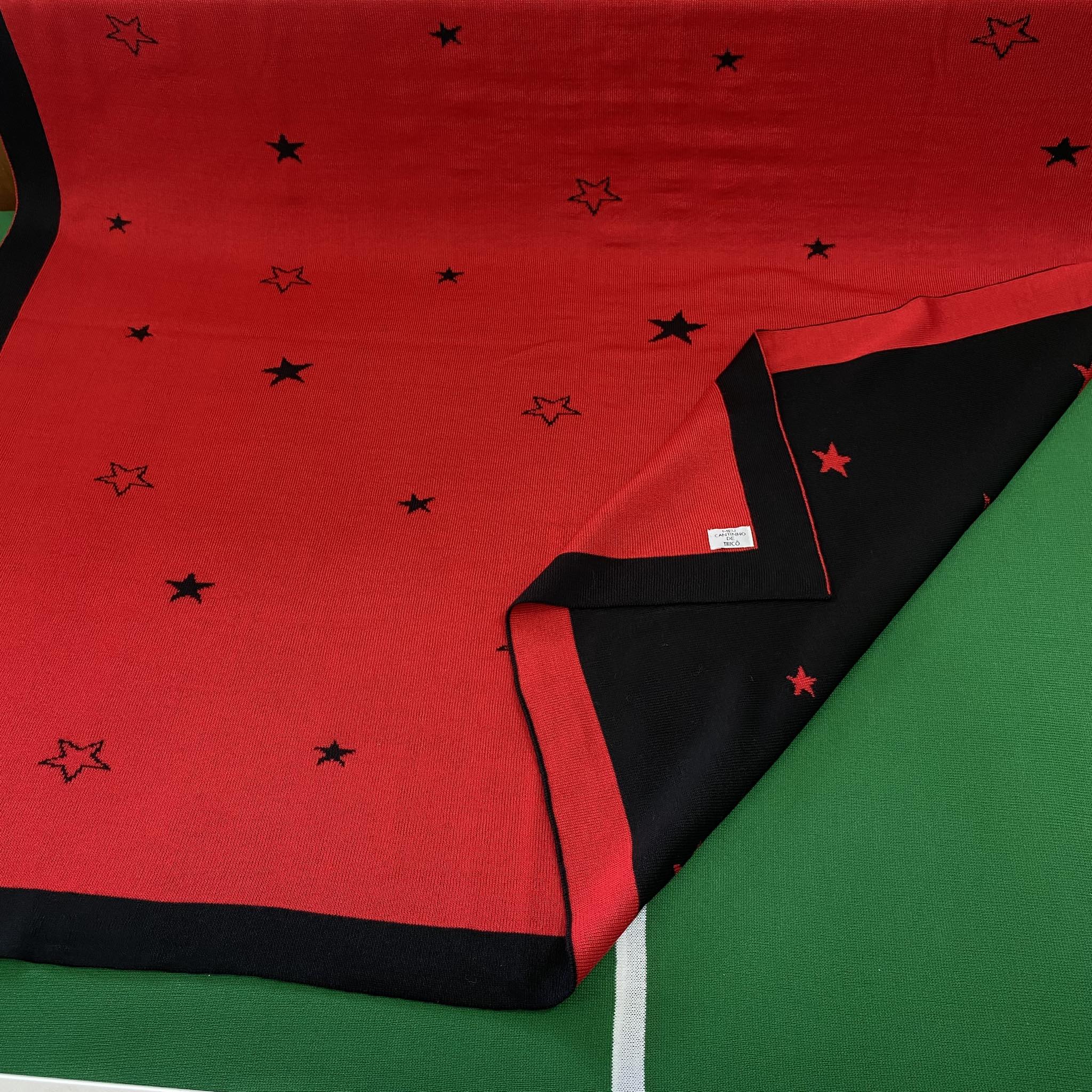 Manta Tricot Estrelas Vermelha - Imagem 3