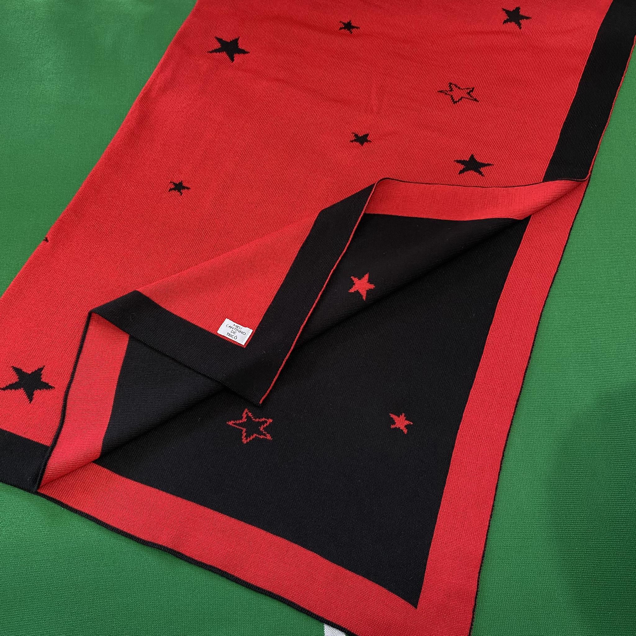 Manta Tricot Estrelas Vermelha - Imagem 2