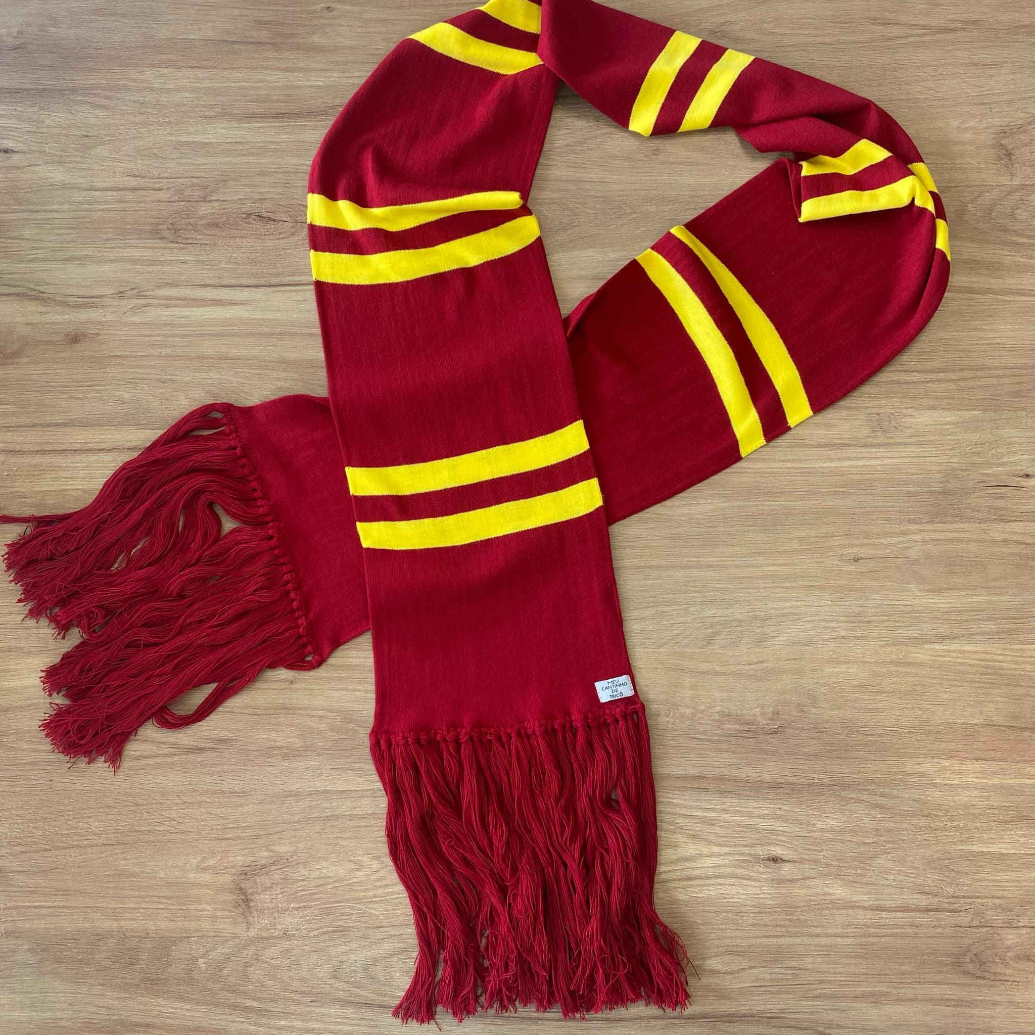 Cachecol Grifinória Harry Potter Grande com Franja