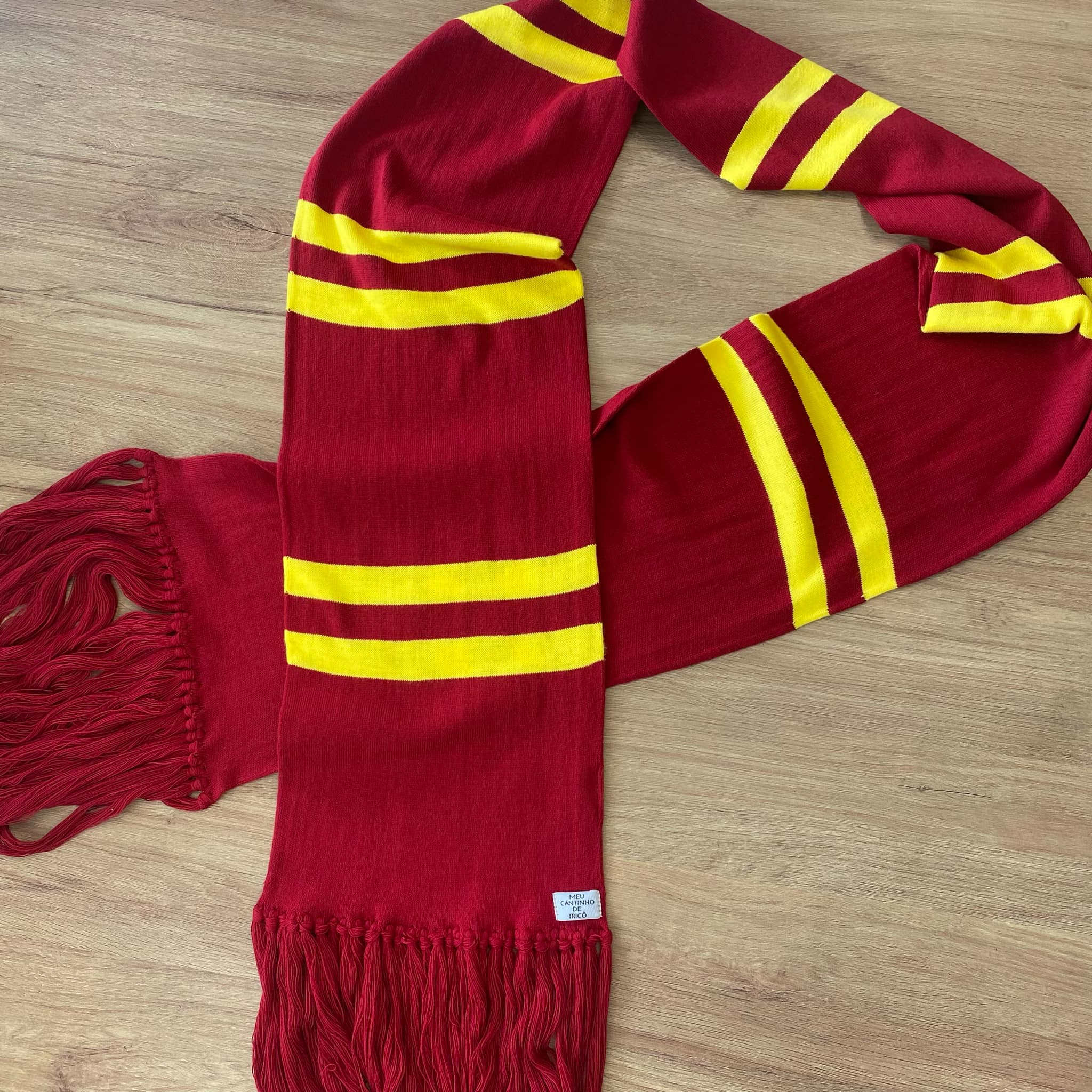 Cachecol Grifinória Harry Potter Grande com Franja - Imagem 2